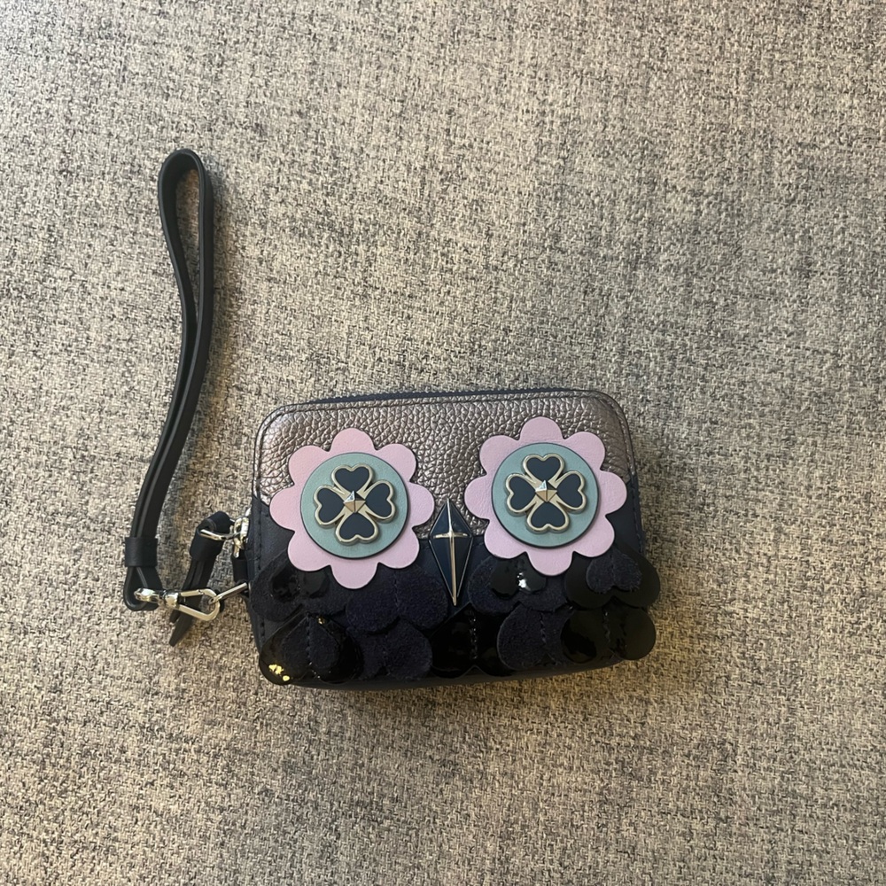 Kate Spade Appliqué Zibbj owl Wristlet